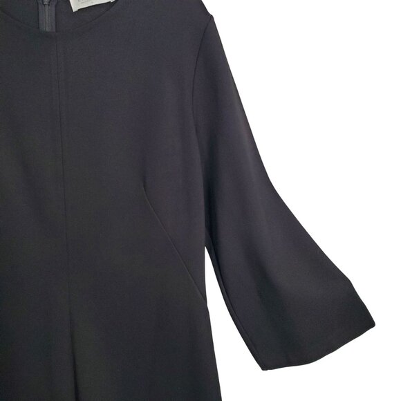 Everlane Size 14 Dress Ponte Knit The Long Sleeve Shift Minimalist Capsule Black - Picture 9 of 10